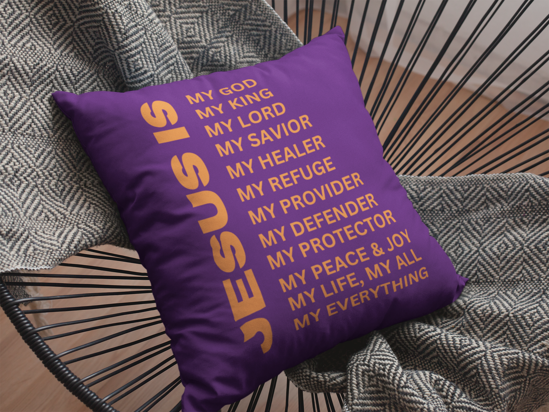 Jesus Is Christian Pillow Orange