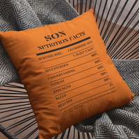 Nutrition Facts Pillow - Son - Black