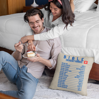 Emergency Bible Numbers Christian Pillow Blue