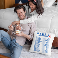 Emergency Bible Numbers Christian Pillow Blue