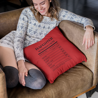 Nutrition Facts Pillow - Daughter - Black