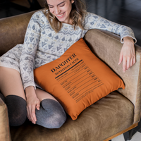 Nutrition Facts Pillow - Daughter - Black