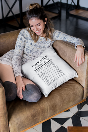 Nutrition Facts Pillow - Daughter - Black