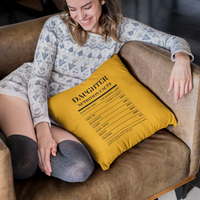 Nutrition Facts Pillow - Daughter - Black