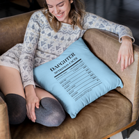 Nutrition Facts Pillow - Daughter - Black