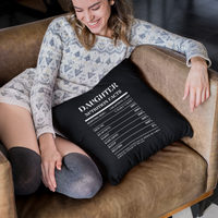 Nutrition Facts Pillow - Daughter - White