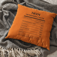 Nutrition Facts Pillow - Mom - Black