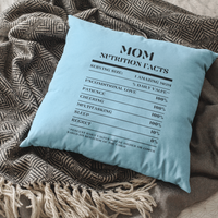 Nutrition Facts Pillow - Mom - Black