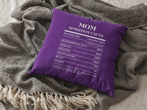 Nutrition Facts Pillow - Mom - White