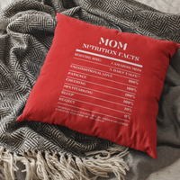 Nutrition Facts Pillow - Mom - White