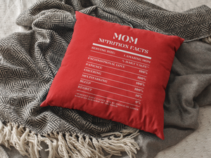 Nutrition Facts Pillow - Mom - White