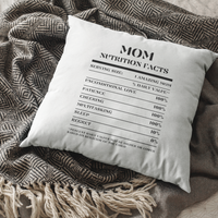 Nutrition Facts Pillow - Mom - Black