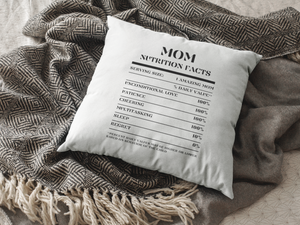 Nutrition Facts Pillow - Mom - Black