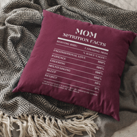 Nutrition Facts Pillow - Mom - White