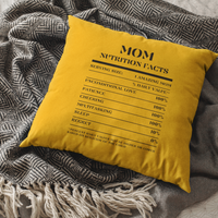 Nutrition Facts Pillow - Mom - Black