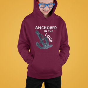 Anchored in the Lord Youth Hoodie - White