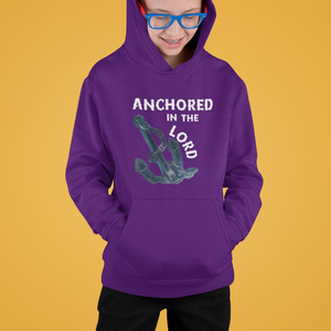 Anchored in the Lord Youth Hoodie - White