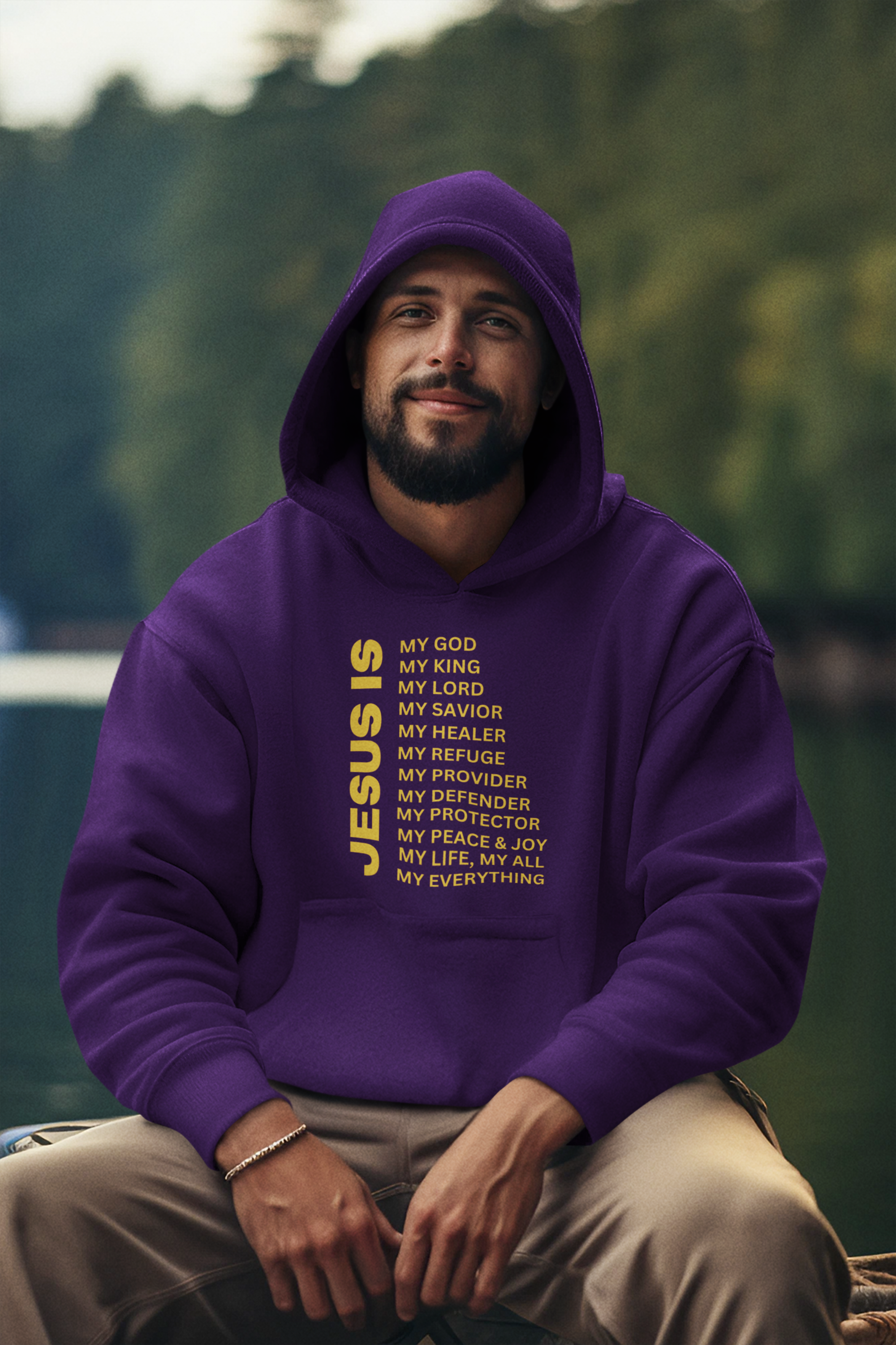 Jesus Is Christian Pullover Hoodie - Gold