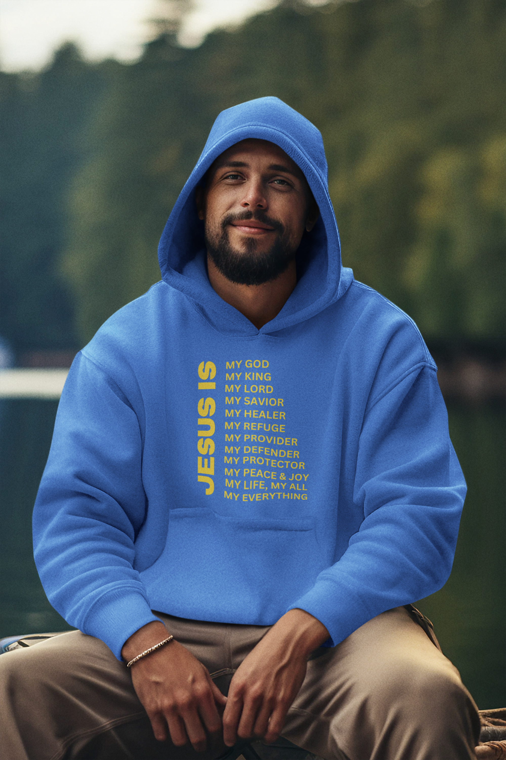 Jesus Is Christian Pullover Hoodie - Gold