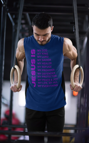 Jesus Is Christian T-Shirt - Sleeveless Purple