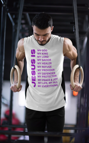 Jesus Is Christian T-Shirt - Sleeveless Purple