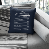 Nutrition Facts Pillow - Dad - White