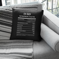 Nutrition Facts Pillow - Dad - White