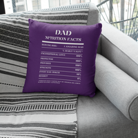 Nutrition Facts Pillow - Dad - White