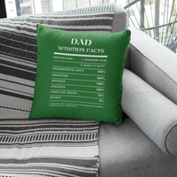 Nutrition Facts Pillow - Dad - White