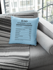 Nutrition Facts Pillow - Dad - Black