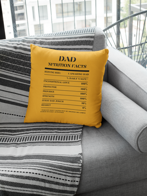 Nutrition Facts Pillow - Dad - Black