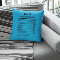 Nutrition Facts Pillow - Dad - Black