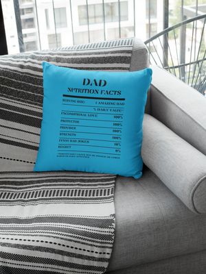 Nutrition Facts Pillow - Dad - Black