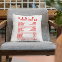 Emergency Bible Numbers Christian Pillow Red