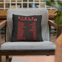 Emergency Bible Numbers Christian Pillow Red