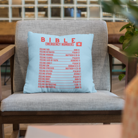 Emergency Bible Numbers Christian Pillow Red