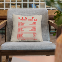 Emergency Bible Numbers Christian Pillow Red