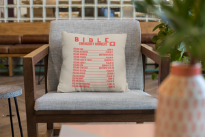 Emergency Bible Numbers Christian Pillow Red