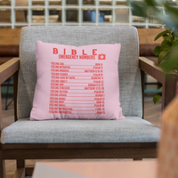 Emergency Bible Numbers Christian Pillow Red