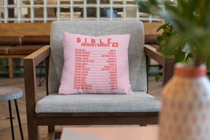 Emergency Bible Numbers Christian Pillow Red