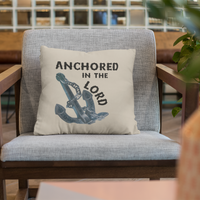 Anchored in the Lord Pillow - Black