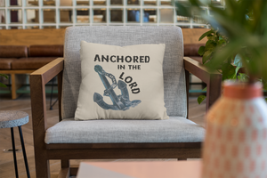 Anchored in the Lord Pillow - Black