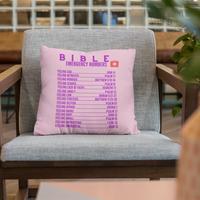 Emergency Bible Numbers Christian Pillow Purple