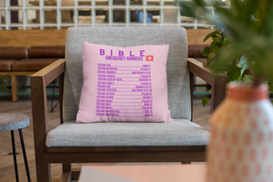 Emergency Bible Numbers Christian Pillow Purple