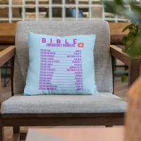 Emergency Bible Numbers Christian Pillow Purple