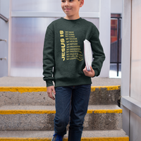 Jesus Is Youth Crewneck Sweatshirt - Gold