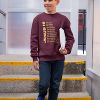Jesus Is Youth Crewneck Sweatshirt - Gold