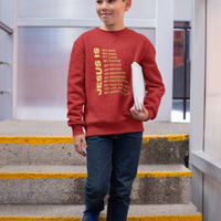 Jesus Is Youth Crewneck Sweatshirt - Gold