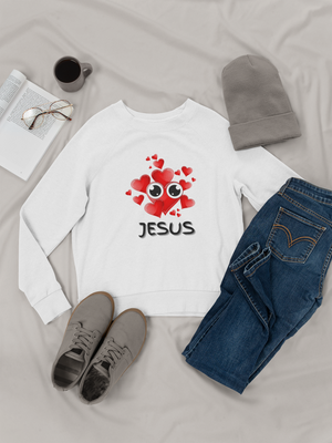 Eye Love Jesus Crewneck Pullover Sweatshirt