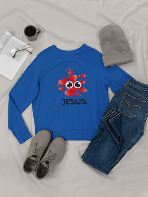 Eye Love Jesus Crewneck Pullover Sweatshirt